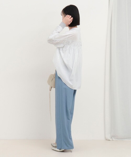 MICO COULIER（ミコクリエ）の「サイドラインデニムワイドパンツ（デニムパンツ・レディース・サックスブルー/インディゴブルー・36/38）」の8枚目の写真