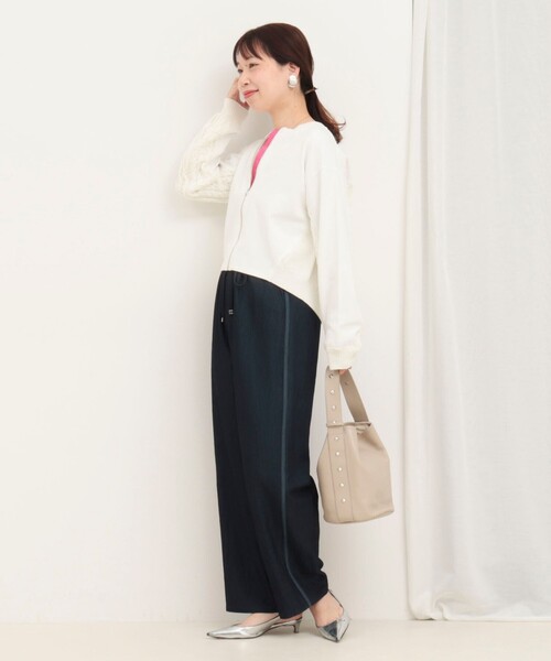 MICO COULIER（ミコクリエ）の「サイドラインデニムワイドパンツ（デニムパンツ・レディース・サックスブルー/インディゴブルー・36/38）」の11枚目の写真