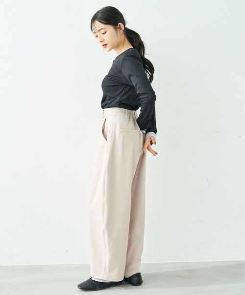 mil(ミル)の「配色カラー レイヤード風 ヘンリーネック ロンT【586127】(Tシャツ/カットソー・レディース・オフホワイト/グレー/ブラック・XS/S)」の11枚目の写真