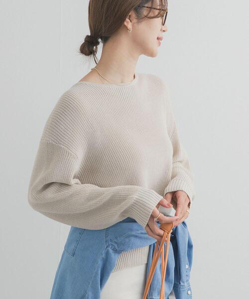 URBAN RESEARCH DOORS（アーバンリサーチドアーズ）の「畦ボートネックKNIT（ニット/セーター・レディース・ベージュ/ネイビー/オフホワイト・FREE）」の14枚目の写真