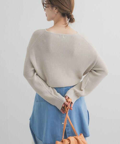 URBAN RESEARCH DOORS（アーバンリサーチドアーズ）の「畦ボートネックKNIT（ニット/セーター・レディース・ベージュ/ネイビー/オフホワイト・FREE）」の16枚目の写真