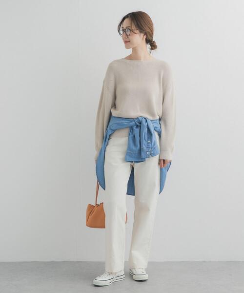 URBAN RESEARCH DOORS（アーバンリサーチドアーズ）の「畦ボートネックKNIT（ニット/セーター・レディース・ベージュ/ネイビー/オフホワイト・FREE）」の19枚目の写真