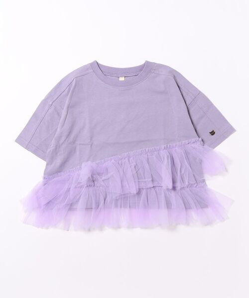nino（ニノ）の「裾チュールTシャツ（Tシャツ/カットソー・キッズ・パープル/ホワイト・140cm/150cm/130cm）」の9枚目の写真