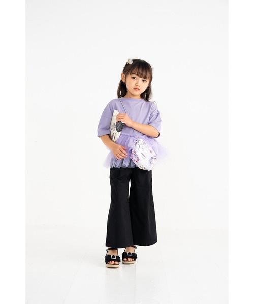 nino（ニノ）の「裾チュールTシャツ（Tシャツ/カットソー・キッズ・パープル/ホワイト・140cm/150cm/130cm）」の4枚目の写真