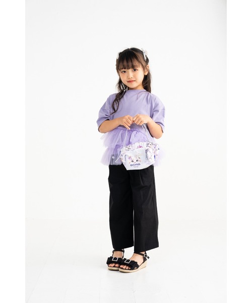 nino（ニノ）の「裾チュールTシャツ（Tシャツ/カットソー・キッズ・パープル/ホワイト・140cm/150cm/130cm）」の7枚目の写真
