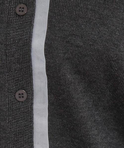 couture brooch（クチュールブローチ）の「シアードッキングカーディガン（カーディガン/ボレロ・レディース・ダークグレー/オフホワイト/ライトグレー・38）」の19枚目の写真