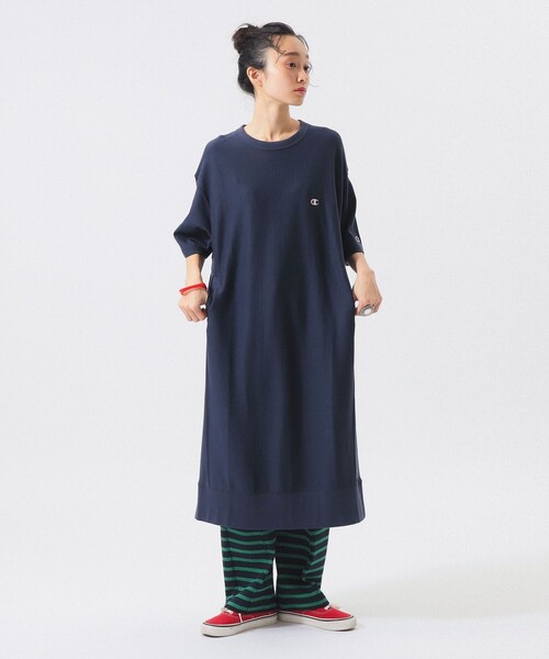 Champion（チャンピオン）の「【別注】Champion / リバースウィーブ(R) ショートスリーブ ワンピース（ワンピース・レディース・ネイビー/ブラック/グレー・SMALL）」の18枚目の写真