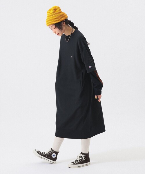 Champion（チャンピオン）の「【別注】Champion / リバースウィーブ(R) ショートスリーブ ワンピース（ワンピース・レディース・ネイビー/ブラック/グレー・SMALL）」の8枚目の写真