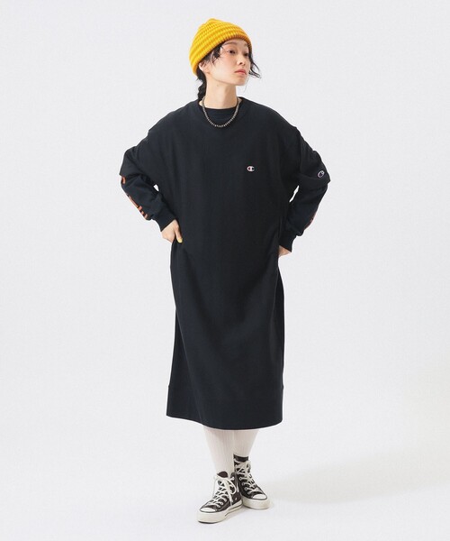 Champion（チャンピオン）の「【別注】Champion / リバースウィーブ(R) ショートスリーブ ワンピース（ワンピース・レディース・ネイビー/ブラック/グレー・SMALL）」の9枚目の写真