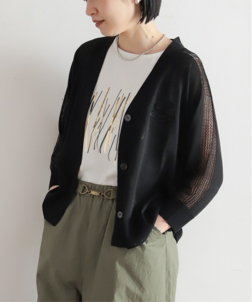 NOMBRE IMPAIR(ノンブルアンペール)の「クールファイバーニット シアーVカーデ(カーディガン/ボレロ・レディース・グリーン/ホワイト/ブラック・FREE)」の2枚目の写真