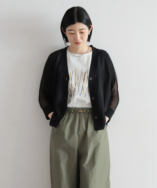 NOMBRE IMPAIR(ノンブルアンペール)の「クールファイバーニット シアーVカーデ(カーディガン/ボレロ・レディース・グリーン/ホワイト/ブラック・FREE)」の19枚目の写真