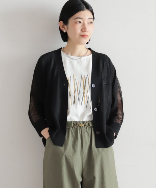 NOMBRE IMPAIR(ノンブルアンペール)の「クールファイバーニット シアーVカーデ(カーディガン/ボレロ・レディース・グリーン/ホワイト/ブラック・FREE)」の20枚目の写真