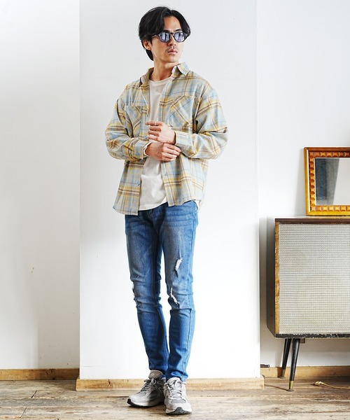 En serio TOKYO(エンソリオトーキョー)の「ダメージ加工 ストレッチデニムパンツ(デニムパンツ・メンズ・ブルー/ブラック/インディゴブルー・LARGE/X-LARGE/MEDIUM)」の10枚目の写真