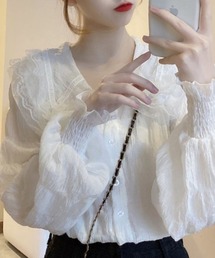 フリルシフォンブラウス