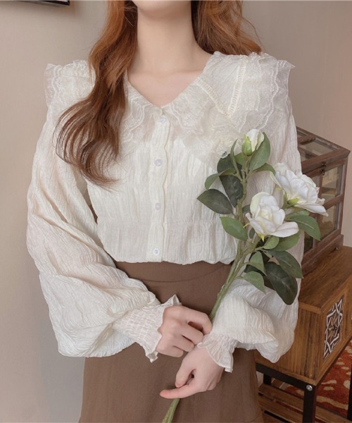Flugge(フラッジー)の「フリルシフォンブラウス(シャツ/ブラウス・レディース・ホワイト/アイボリー・LARGE/MEDIUM)」の13枚目の写真
