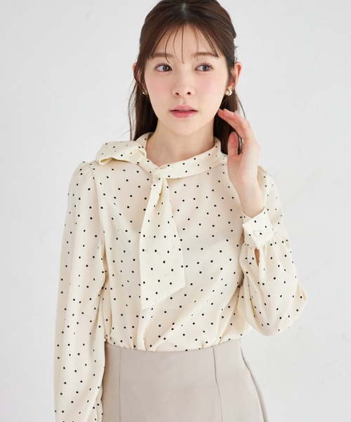 tocco closet(トッコ クローゼット)の「【ZOZO限定】サイドリボンアソートブラウス(シャツ/ブラウス・レディース・ネイビー/ブラック×ホワイト/オフホワイト/ホワイト×ブラック・M)」の16枚目の写真