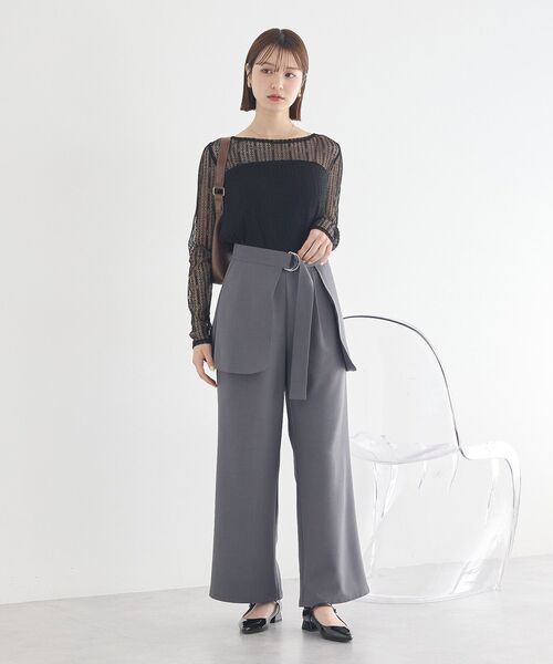 earth music&ecology(アースミュージックアンドエコロジー)の「レースドッキングボートネックプルオーバー(Tシャツ/カットソー・レディース・ブラック/ホワイト系その他2/オフホワイト・FREE)」の18枚目の写真