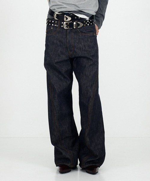 NVRFRGT（ネヴァーフォーゲット）の「【NVRFRGT】3D TWISTED WIDE LEG JEANS（デニムパンツ・メンズ・インディゴブルー・2/1/3）」の12枚目の写真