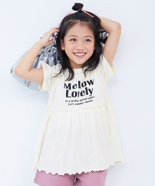 ふわっとAライン ロゴプリント 半袖チュニック（Tシャツ/カットソー