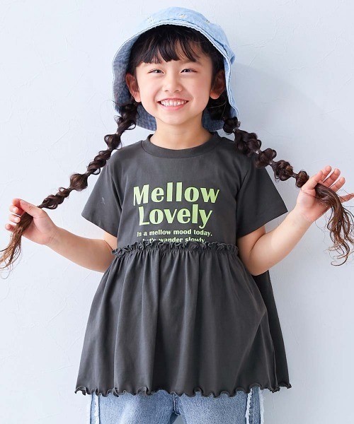 セール】ふわっとAライン ロゴプリント 半袖チュニック（Tシャツ