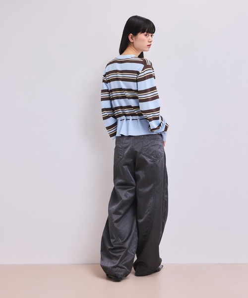 ADAM ET ROPE'(アダムエロペ)の「【WEB限定】バイカラーカーディガン/接触冷感(カーディガン/ボレロ・レディース・サックスブルー/ブラウン系その他2/ブルー系その他・FREE)」の6枚目の写真