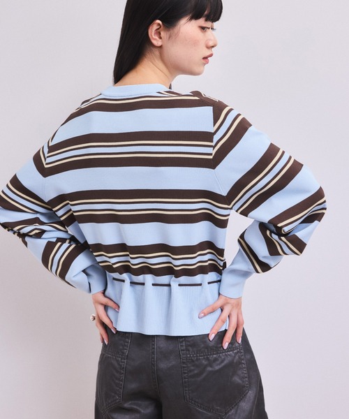 ADAM ET ROPE'(アダムエロペ)の「【WEB限定】バイカラーカーディガン/接触冷感(カーディガン/ボレロ・レディース・サックスブルー/ブラウン系その他2/ブルー系その他・FREE)」の10枚目の写真