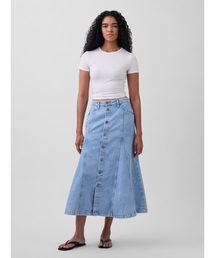 GAP | デニム シーム フロントボタン マキシスカート(デニムスカート)