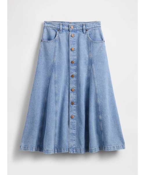 GAP(ギャップ)の「デニム シーム フロントボタン マキシスカート(デニムスカート・レディース・ライトインディゴブルー・25/24/23/26/27/28/29)」の3枚目の写真