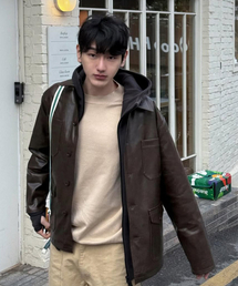 INTEMPOMOOD（インテンポムード）の「コーチマン ワークジャケット_ブラウン（ライダースジャケット）」