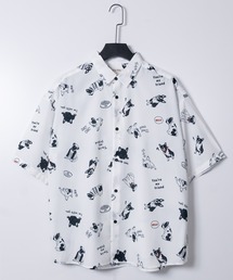JOHN'S CLOSET | 【a】シルキータッチ アニマル総柄 半袖シャツ 接触冷感 イヌ/ネコ/サメ/ペンギン/シロクマ(シャツ/ブラウス)