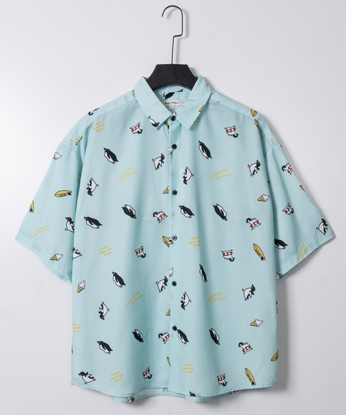 JOHN'S CLOSET(ジョンズクローゼット)の「【a】シルキータッチ アニマル総柄 半袖シャツ 接触冷感 イヌ/ネコ/サメ/ペンギン/シロクマ(シャツ/ブラウス・メンズ・ライトグリーン系5/サックスブルー系4/ブラック系/ブラック系1/ホワイト系6/ホワイト系4/ブルー系1/グレー系2/ブラック系6/ブラック系5/ホワイト系2/ホワイト系1/ホワイト系/ネイビー系1/ブラック系3/ベージュ系3/ブラック系4/ブラック系2/ホワイト系3/ブルー系6/ネイビー系5・LARGE/MEDIUM)」の16枚目の写真