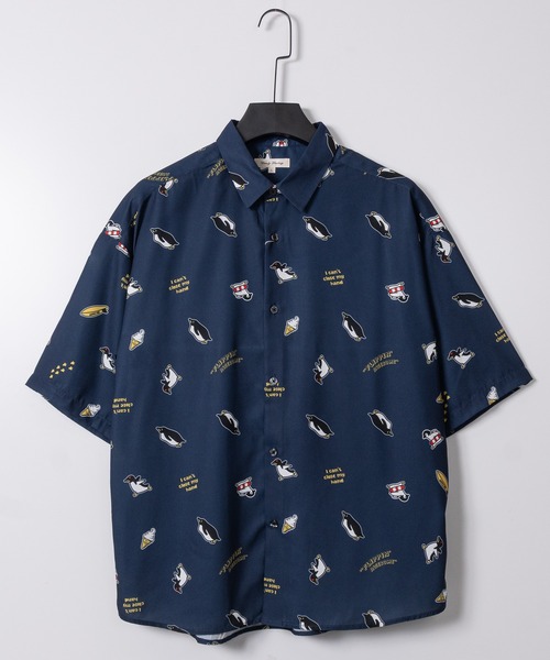 JOHN'S CLOSET(ジョンズクローゼット)の「【a】シルキータッチ アニマル総柄 半袖シャツ 接触冷感 イヌ/ネコ/サメ/ペンギン/シロクマ(シャツ/ブラウス・メンズ・ライトグリーン系5/サックスブルー系4/ブラック系/ブラック系1/ホワイト系6/ホワイト系4/ブルー系1/グレー系2/ブラック系6/ブラック系5/ホワイト系2/ホワイト系1/ホワイト系/ネイビー系1/ブラック系3/ベージュ系3/ブラック系4/ブラック系2/ホワイト系3/ブルー系6/ネイビー系5・LARGE/MEDIUM)」の18枚目の写真