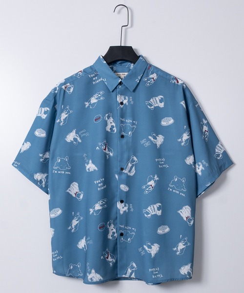 JOHN'S CLOSET(ジョンズクローゼット)の「【a】シルキータッチ アニマル総柄 半袖シャツ 接触冷感 イヌ/ネコ/サメ/ペンギン/シロクマ(シャツ/ブラウス・メンズ・ライトグリーン系5/サックスブルー系4/ブラック系/ブラック系1/ホワイト系6/ホワイト系4/ブルー系1/グレー系2/ブラック系6/ブラック系5/ホワイト系2/ホワイト系1/ホワイト系/ネイビー系1/ブラック系3/ベージュ系3/ブラック系4/ブラック系2/ホワイト系3/ブルー系6/ネイビー系5・LARGE/MEDIUM)」の20枚目の写真