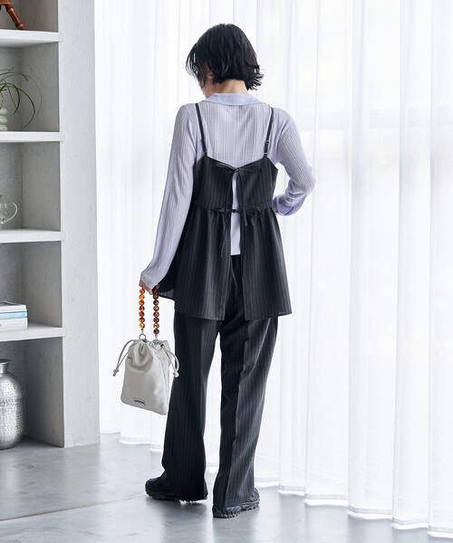セール】接触冷感/UV LINEN TOUCH ビスチェ パンツ セットアップ