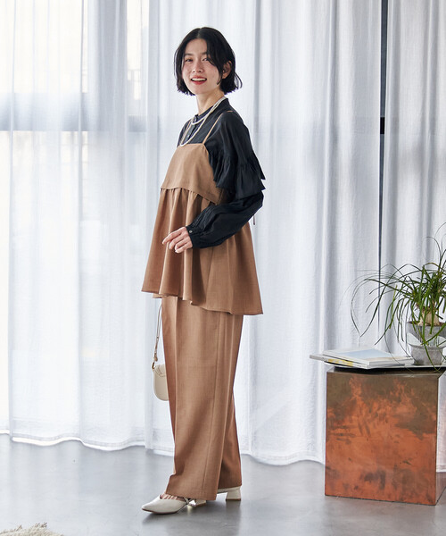 FREAK'S STORE（フリークスストア）の「接触冷感/UV LINEN TOUCH ビスチェ パンツ セットアップ/リネンタッチ（セットアップ・レディース・グレー/ブラック/ネイビー/ベージュ・SMALL/MEDIUM）」の12枚目の写真