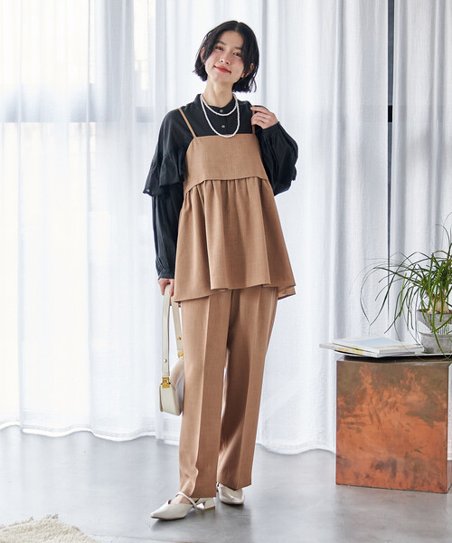 FREAK'S STORE（フリークスストア）の「接触冷感/UV LINEN TOUCH ビスチェ パンツ セットアップ/リネンタッチ（セットアップ・レディース・グレー/ブラック/ネイビー/ベージュ・SMALL/MEDIUM）」の13枚目の写真
