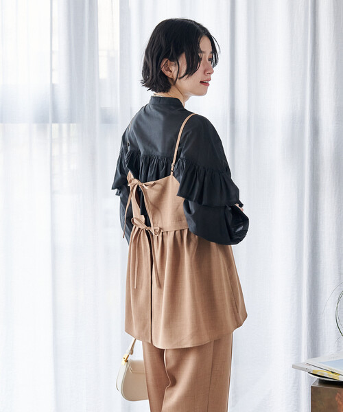 FREAK'S STORE（フリークスストア）の「接触冷感/UV LINEN TOUCH ビスチェ パンツ セットアップ/リネンタッチ（セットアップ・レディース・グレー/ブラック/ネイビー/ベージュ・SMALL/MEDIUM）」の21枚目の写真