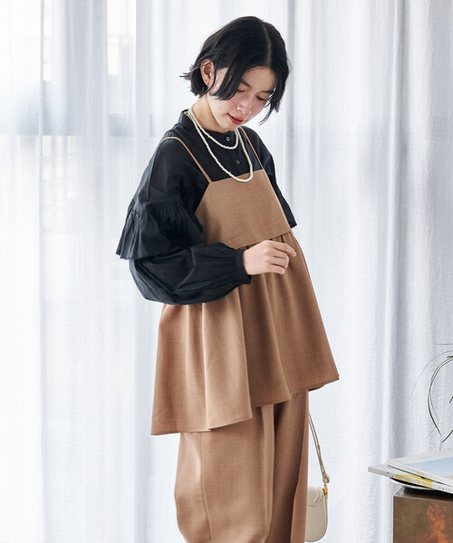 FREAK'S STORE（フリークスストア）の「接触冷感/UV LINEN TOUCH ビスチェ パンツ セットアップ/リネンタッチ（セットアップ・レディース・グレー/ブラック/ネイビー/ベージュ・SMALL/MEDIUM）」の22枚目の写真