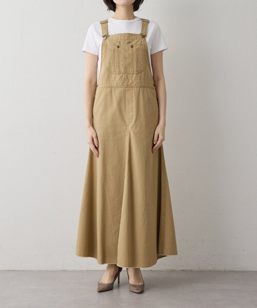 Whim Gazette（ウィムガゼット）の「オーバーオールスカート（ジャンパースカート・レディース・インディゴブルー/キャメル・FREE）」の10枚目の写真