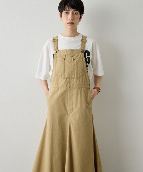 Whim Gazette（ウィムガゼット）の「オーバーオールスカート（ジャンパースカート・レディース・インディゴブルー/キャメル・FREE）」の22枚目の写真