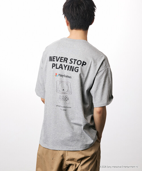 FREAK'S STORE(フリークスストア)の「限定展開 ビッグシルエット ロゴバックプリント クルーネック Tシャツ/PlayStation NEVER STOP(Tシャツ/カットソー・メンズ・ネイビー/スミクロ/杢グレー/ホワイト・SMALL/LARGE/MEDIUM)」の22枚目の写真