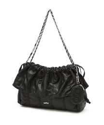 athe（アテ）の「[FRILL] ブラックデュプスキンショルダーバッグ M AABA6E720BK（ショルダーバッグ）」