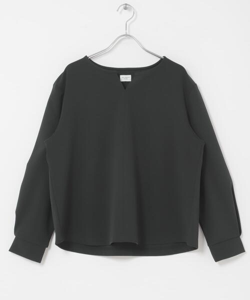 【ライトブルー】『UR TECH』スリットネックプルオーバー URBAN RESEARCH DOORS（アーバンリサーチドアーズ） ブラウス シャツ