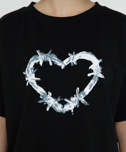 Heart Tattoo(ハートタトゥー)の「Heart Logo Paint T-shirt / ハートロゴペイントTシャツ(Tシャツ/カットソー・レディース・ブラック・S/M)」の20枚目の写真