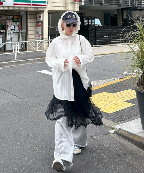 Alley Tokyo（アリートーキョー）の「ドットアシメチュールスカート（スカート・レディース・アイボリー/ブラック・FREE）」の3枚目の写真
