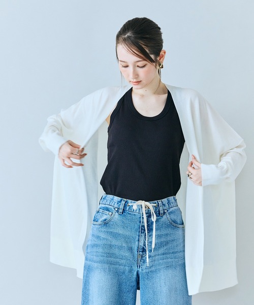Audie a Muses(オーディアミューズ)の「ライトシアーカーディガン(カーディガン/ボレロ・レディース・ブラック/ベージュ/オフホワイト・FREE)」の8枚目の写真