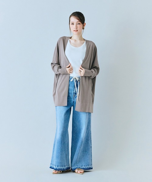 Audie a Muses(オーディアミューズ)の「ライトシアーカーディガン(カーディガン/ボレロ・レディース・ブラック/ベージュ/オフホワイト・FREE)」の11枚目の写真
