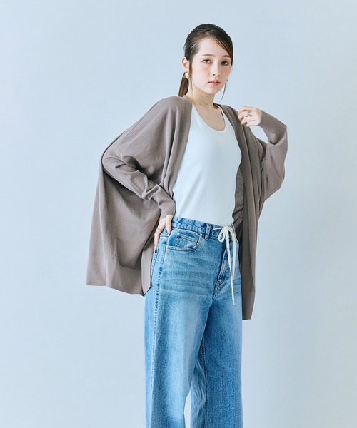 Audie a Muses(オーディアミューズ)の「ライトシアーカーディガン(カーディガン/ボレロ・レディース・ブラック/ベージュ/オフホワイト・FREE)」の14枚目の写真