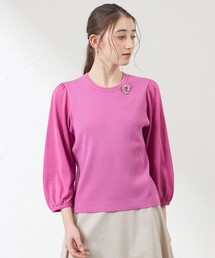 AMACA（アマカ）の「異素材コンビニット（Tシャツ/カットソー）」