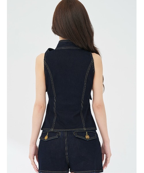 Darich♡DDボタンリボンデニムトップス♡インディゴ DDボタンリボンデニムトップス – Darich